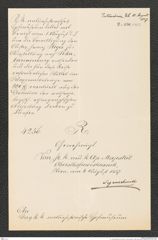 k.k. naturhistorisches Hofmuseum, Intendanzakten 1885-1896 (Hauer), Aktenzahl Z.334/1887, Seite 1